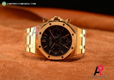 AUDEMARS PIGUET ROYAL OAK CHRONO BLUE DIAL YG SWISS VALJOUX 7750 AUTO