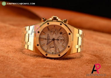 AUDEMARS PIGUET ROYAL OAK CHRONO WHITE YG SWISS VALJOUX 7750 AUTO