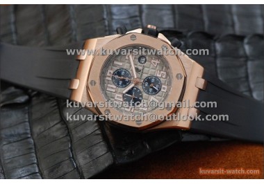 AUDEMARS PIGUET ROYAL ROSE GOLD RUBBER STRAP QUARTZCHRONO..