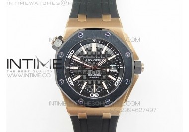 Royal Oak Offshore Diver RG JF Best Edition Black Dial on Black Rubber Strap A3120