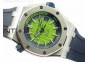 Royal Oak Offshore J 15710 Green Diver JF V7 1:1 Best Edition On Blue Rubber Strap A3120(Free XS Green Rubber Strap)