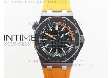 Royal Oak Offshore Diver 15707 Real Ceramic V6 Best Edition on Orange Rubber Strap A3120