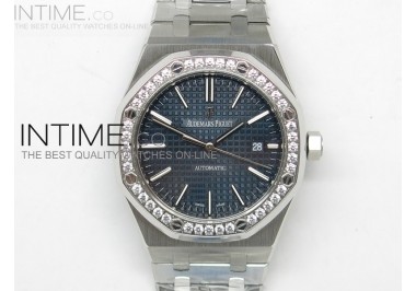 Royal Oak 41mm 15400 11 TF Best Edition Blue Dial Diamond Bezel on SS Bracelet MIYOTA 9015