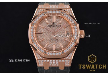 AP20605 - Royal Oak 15452 BC 37mm Black JF 1:1 Full Diamond RG LT A3120