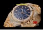 AU17439 - AP ROO Chrono Blue Dial RG Full Diamond Japan VK Quartz