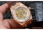 AUDEMARS PIGUET ROYAL OAK SKELETON 41MM ROSE GOLD/WHITE LEATHER