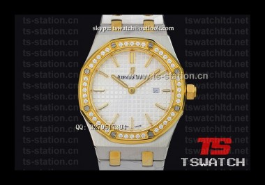 AP18874 - Royal Oak 33mm JHF White Dial YG TT Diamond RONDA Quartz